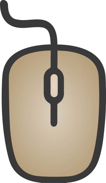 浅棕色的电脑鼠标的插图，这是一种手持的指示设备。向量,卡通,绘画。图片下载