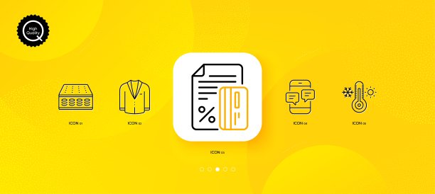 西装，信用卡和电话信息最小线图标。对于web应用程序，打印。向量图片下载