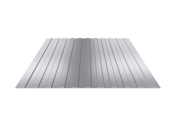 波纹金属板。3d插图孤立在白色背景，3d渲染图片下载