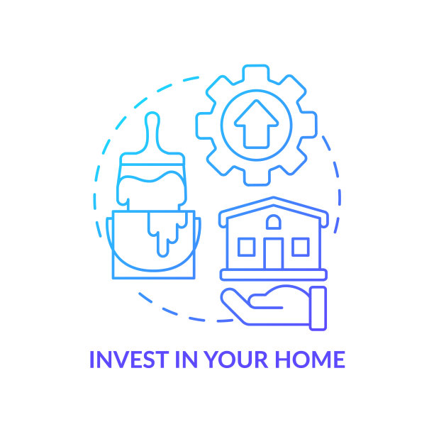 投资您的家蓝色渐变概念图标图片下载