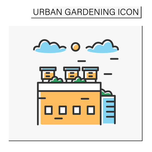 养蜂彩色图标图片下载