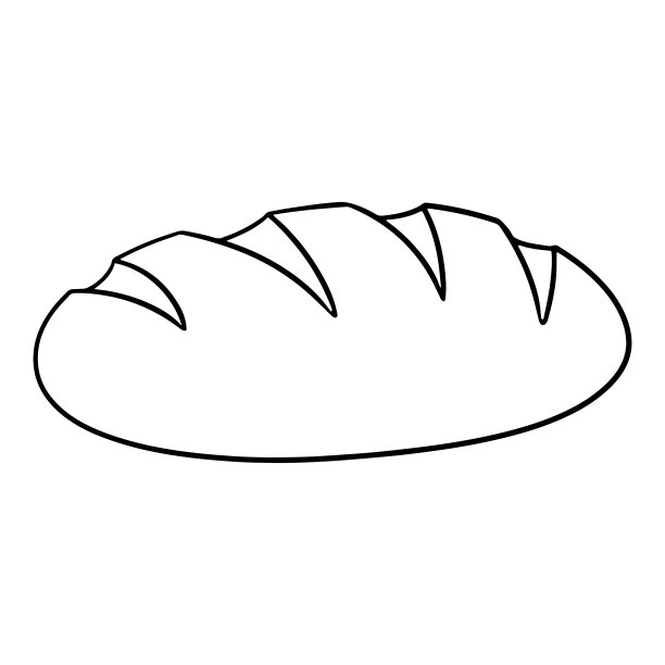 单色图片，美味的白面包，面包产品，卡通风格的矢量插图图片下载