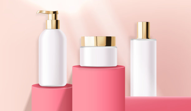 粉红色背景下的瓶子特写镜头图片下载