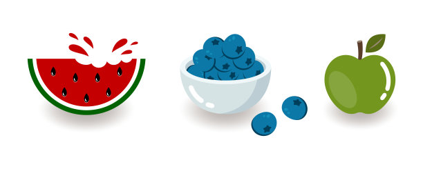 新鲜水果和浆果。矢量插图孤立。图片下载