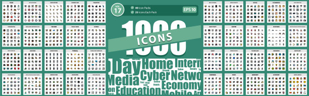 1000个创意图标设计经济食品视频图片下载