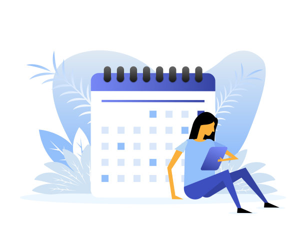 卡通人物。商业插图的女人。商业计划时间表图片下载