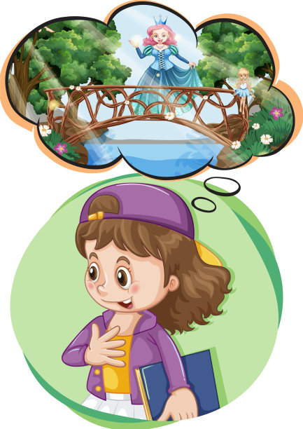 一个用callouts思考的女孩图片下载