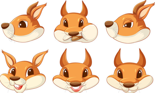 一套松鼠卡通头像造型图片下载