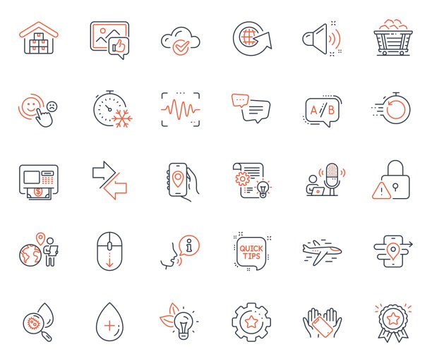 技术的图标集。包括图标作为生态能源，客户满意度和Gps网络元素。对于网站应用程序。矢量图片下载