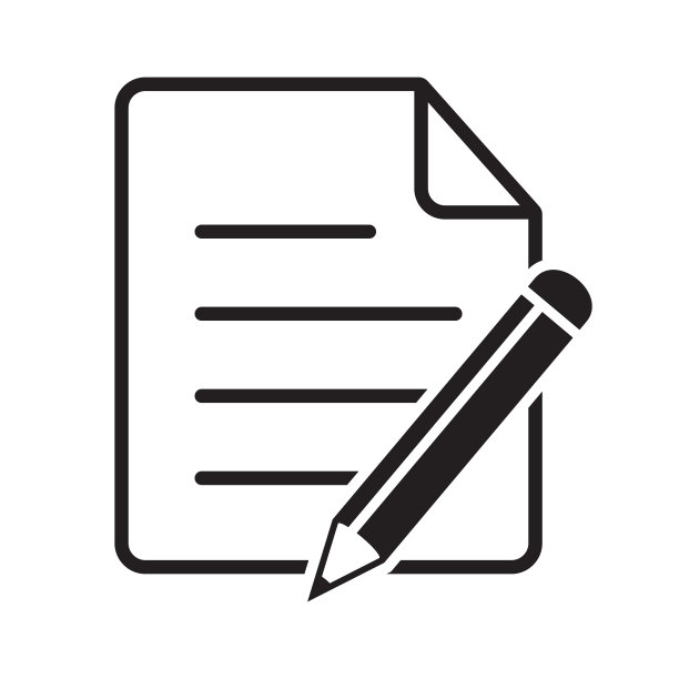 带铅笔的文件矢量图，内容商业概念，记事本图标，扁平风格博客图标图片下载