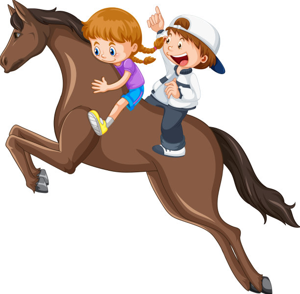 一个女孩和朋友骑马的场景图片下载