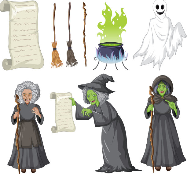 一套女巫和巫师的物品图片下载