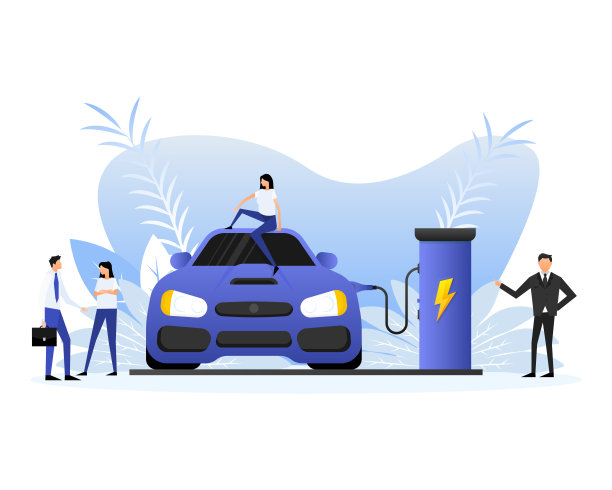 汽车充电，任何用途的伟大设计。矢量平面插图。图标矢量图片下载