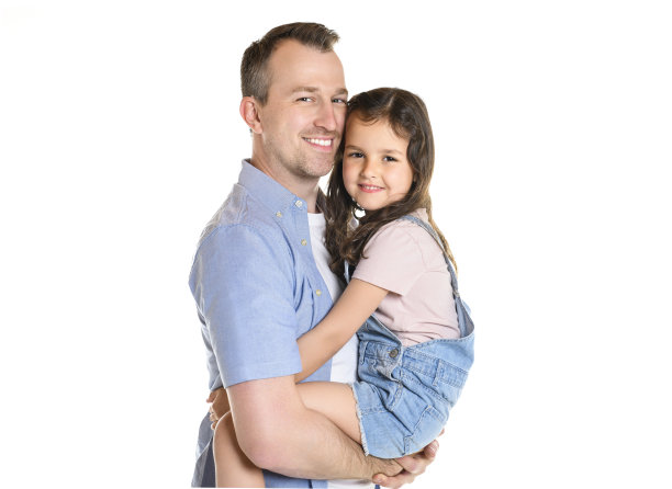 画室的白底是父亲和女儿图片下载