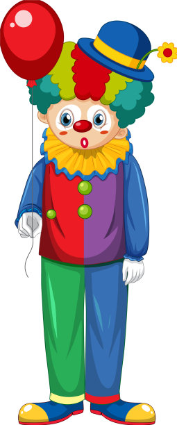五颜六色的小丑卡通人物图片下载