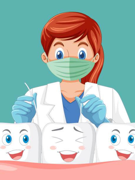 牙医用牙线擦亮牙齿图片下载