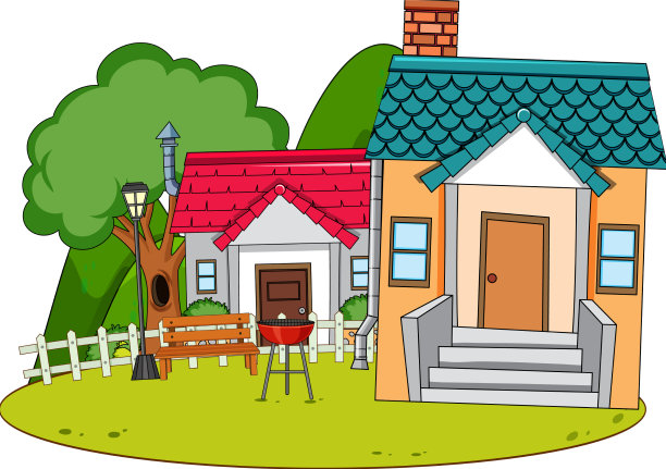 大自然背景中的一个简单的房子图片下载