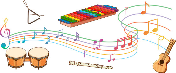 白色上有音符的乐器图片下载