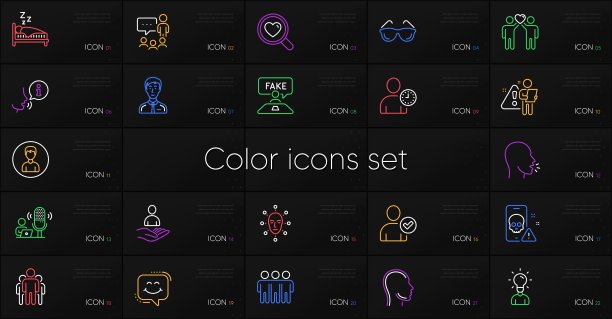 一套商人人，搜索员工和标题线图标。为设计。向量图片下载