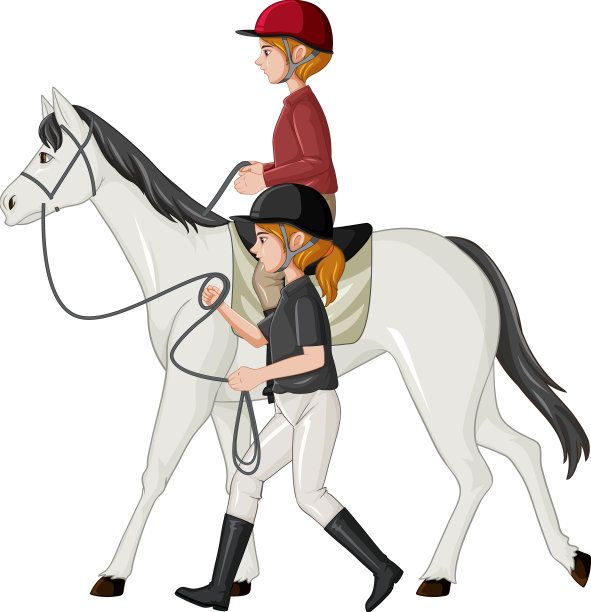 与骑马的女孩一起进行的马术运动图片下载