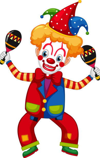 五颜六色的小丑卡通人物图片下载