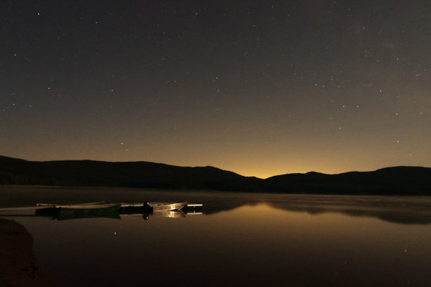 湖上繁星点点的天空图片下载