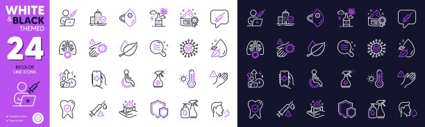 不要触摸，疫苗信息和冠状病毒行图标的网站，打印。为设计。向量图片下载