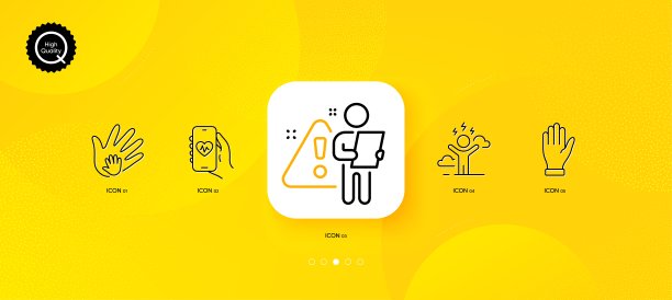 健康应用程序，搜索员工和社会责任最小线图标。对于web应用程序，打印。向量图片下载