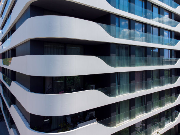 新办公楼的立面。现代建筑、住宅建筑图片下载