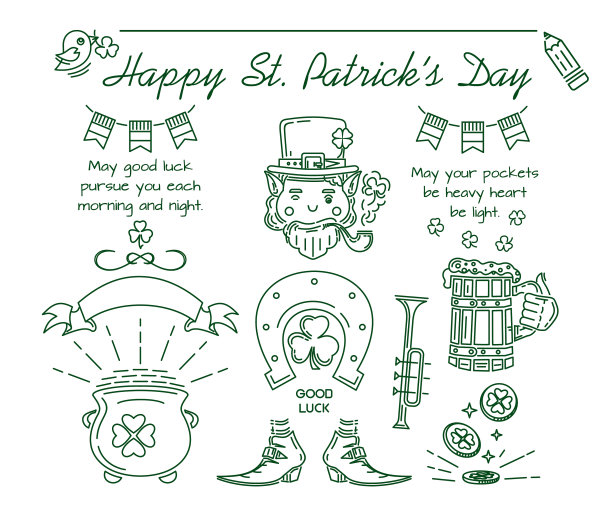 线路图标设置为圣帕特里克日图片下载