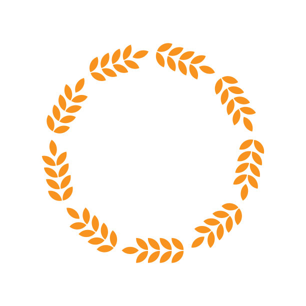 圆框小麦稻谷和燕麦象征图片下载