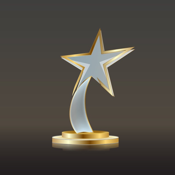 玻璃奖杯颁奖第一名奖牌图片下载