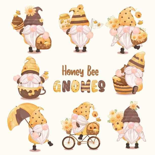 可爱的侏儒和蜜蜂图片下载