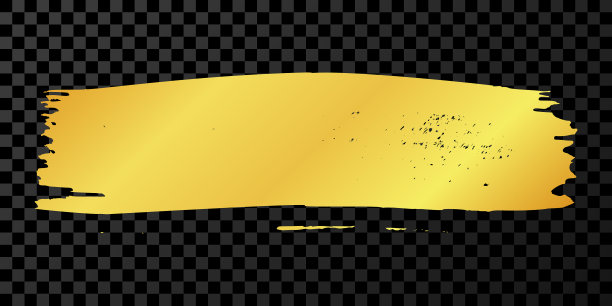 金色的笔触在透明的背景图片下载