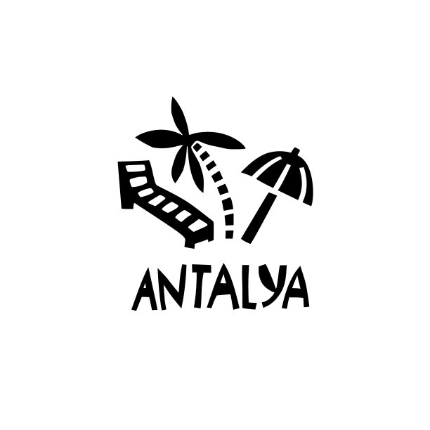 手绘共和国安塔利亚旅游标志图片下载