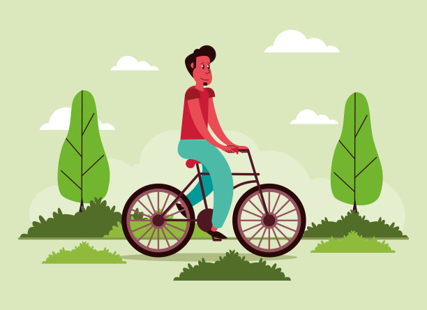 骑自行车的年轻人图片下载