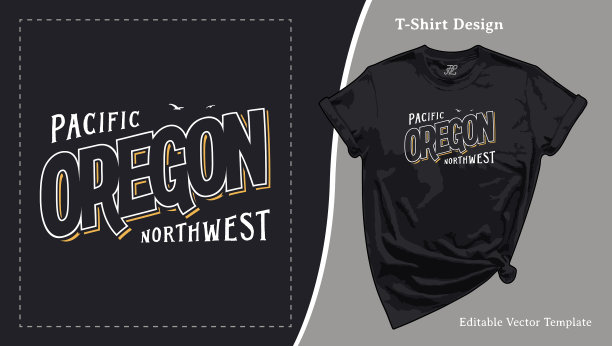 西北太平洋t恤设计图片下载