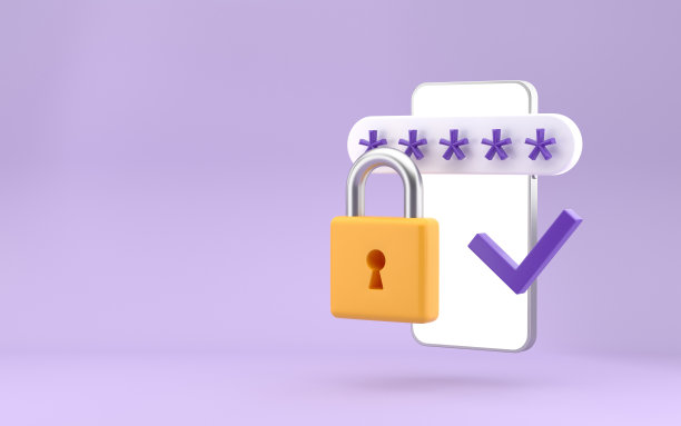 具有锁定密码的个人数据安全概念。安全的信息传输背景与智能手机。三维渲染图片下载