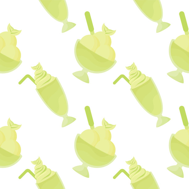 绿茶冰淇淋无缝图案2图片下载