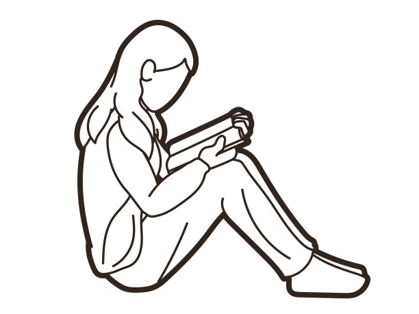 女人坐着读书让人学习图片下载