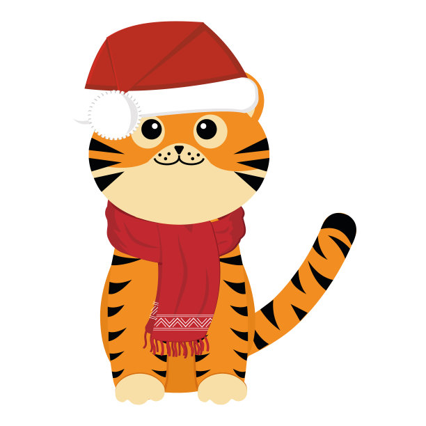 性格可爱的小老虎颜色孤立图片下载