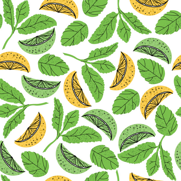 无缝图案-水果鸡尾酒图片下载