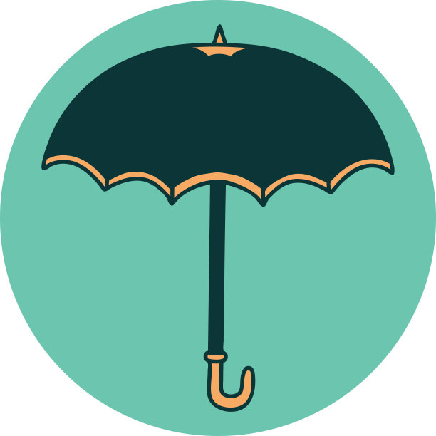 雨伞的纹身风格图标图片下载