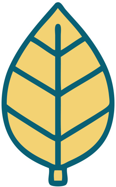 纹身风格的图标一片叶子图片下载