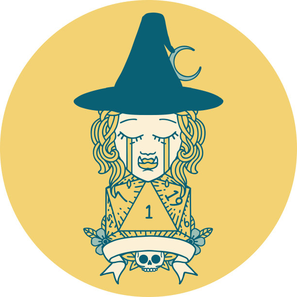 哭泣的半兽人女巫角色与自然一卷插图图片下载