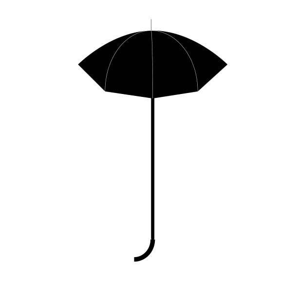 雨伞图标在黑白平风格图片下载