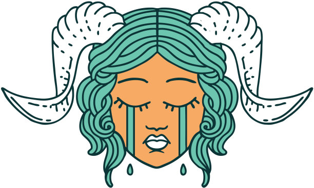 哭泣的蒂夫林字符脸插图图片下载