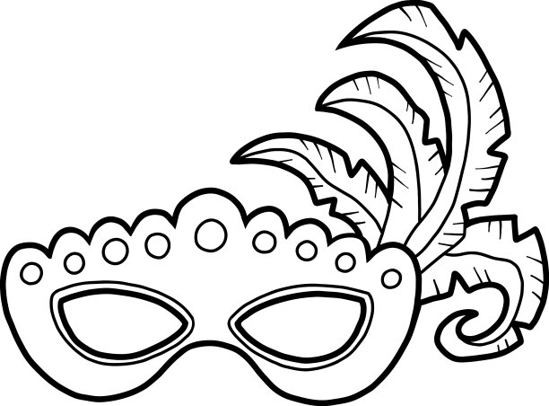 涂色书狂欢用羽毛面具图片下载