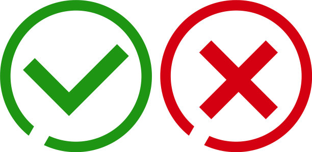 时尚的勾号和叉号图标图片下载