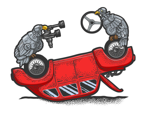 机器人秃鹫拆车彩绘图片下载